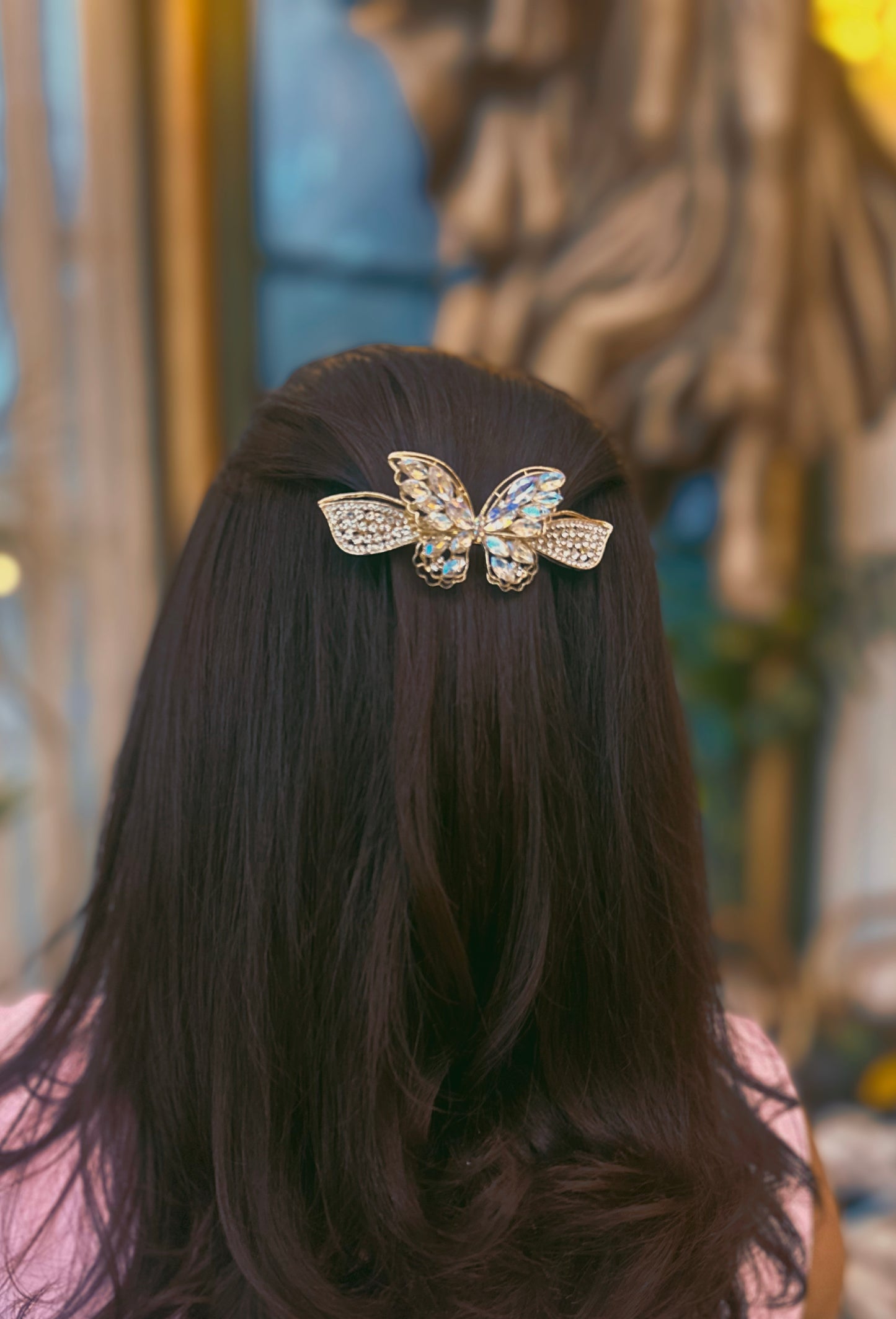 Clip dorado mariposa