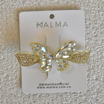 Clip dorado mariposa