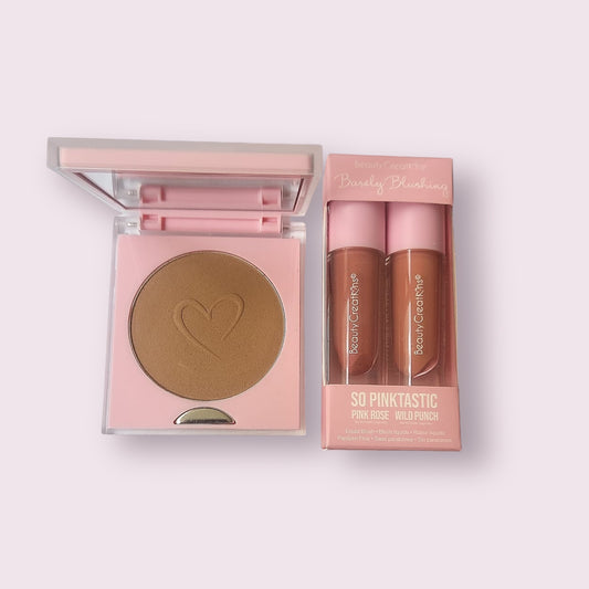 Combo bronzer Sunkissed y Duo Rubor Líquido Barely Blushing - So Pinktastic