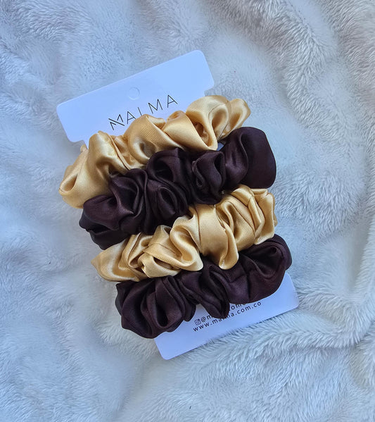 Scrunchies de satín Medianas x4
